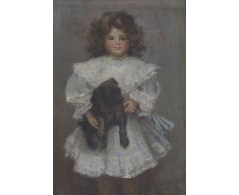 JAMES ELDER CHRISTIE (SCOTTISH 1847-1917) PORTRAIT OF MARGARET CAMPBELL Oil on canvas, signed and inscribed 'MARGET', 51 x 35