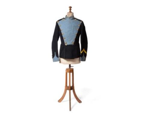 A Rare Edwardian OR's Blue Wool Dress Tunic to the 21st (Empress of India's) Lancers, double breasted with pale blue plastron