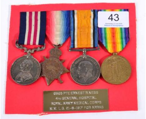 A First World War Gallantry Group of Four Medals, comprising Military Medal, 1914 Star, British War Medal and Victory Medal, 