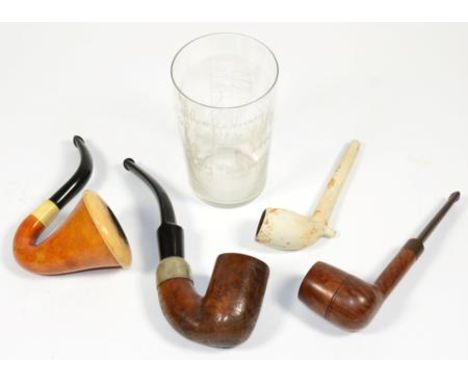Second Boer War Interest:- a Briar Pipe, the bowl incised with the portrait heads of President Paul Kruger and Queen Victoria