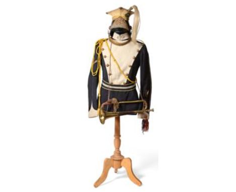 A Late Victorian/Edwardian OR's Dress Uniform to a Trumpeter of the 17th Lancers, composite and comprising a lancer cap with 