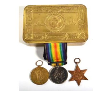 A First World War Pair, comprising British War Medal and Victory Medal, awarded to R-22129 PTE A.J.GOODWIN. K.R.RIF.C.; a Sin