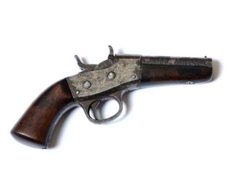 A Remington Rolling Block Pistol, of 11.7mm obsolete calibre, the 11cm cut-down rifled steel barrel stamped I./E.B. over an a