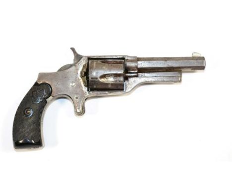 A 19th Century American Rimfire Five Shot Pocket Revolver by C S Shattuck, with 7cm octagonal steel barrel, the cylinder fixe