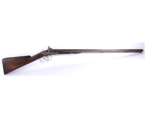 A 19th Century Double Barrel Percussion Sporting Gun, the 76cm browned twist barrels numbered 6021 and with London proof mark
