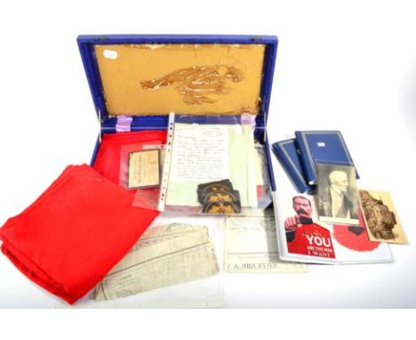 A Third Reich N.S.D.A.P. Flag, 179.5 cm by 93.5 cm (A/F); and other items, militaria and collectables, including a strip of f