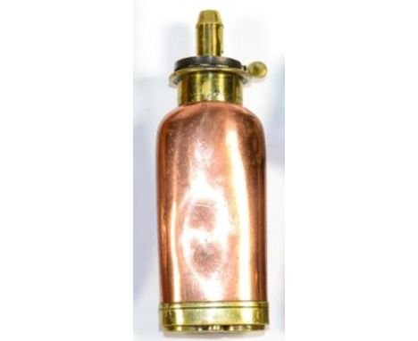 A 19th Century Copper Combination Flask by G & J W Hawksley, Sheffield, of shouldered rectangular form, two ball compartments