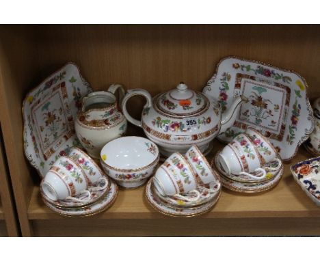 COPELAND SPODE 'SPODE PERIOD 1800-1820' TEAWARES, to include teapot, oval stand, six cups (one chipped, one hairlines), six s