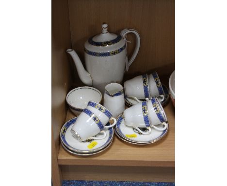ROYAL WORCESTER 'LICHFIELD' COFFEE SET, Rd No.703134 (some crazing on saucers) (15)