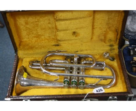 A CASED DELLMAN CORNET, No.65014 and a cased clarinet (2) 