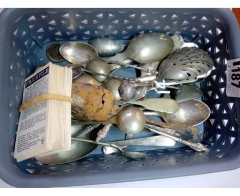 Silver coin spoons and silver plate