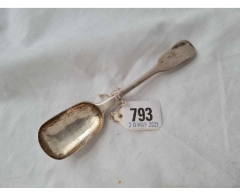 A Victorian long handle caddy spoon fiddle pattern London 1851 by HH 