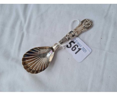 A early Victorian kings pattern caddy spoon with shell bowl London1840 by WE 