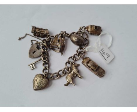 A smaller silver charm bracelet - 43gms