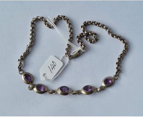 A silver amethyst necklace