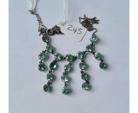 An Edwardian silver &amp; blue paste necklace 