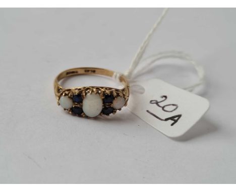 A vintage opal &amp; sapphire ring 