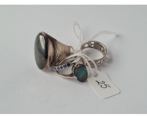 Four silver rings