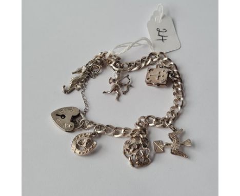 Silver charm bracelet 17g