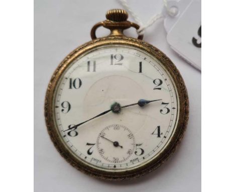 A gents rolled gold pocket watch with seconds sweep - w/o 