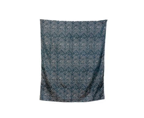 An Islamic Ottoman Green Kiswa Textile with Chevron Calligraphic Pattern.An Ottoman Kiswa textile, featuring an intricate che