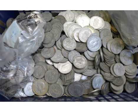 A collection of post 1946 British coins, mainly two shillings and one shillings, 5.74kg 
