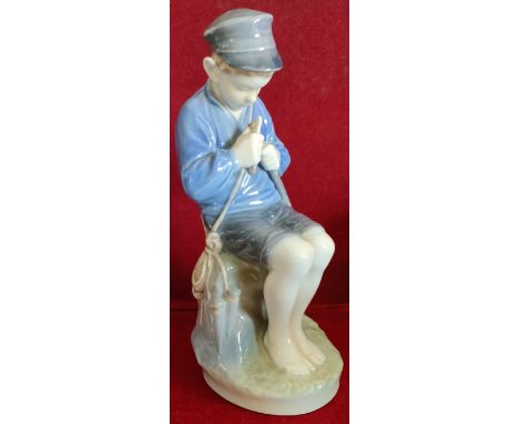 ROYAL COPENHAGEN GLAZED CERAMIC FIGURE- THE WHITTLER REASONABLE, USED CONDITION