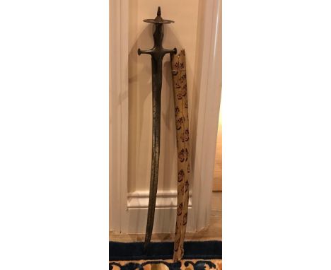 19th CENTURY TULWAR AND SCABBARD