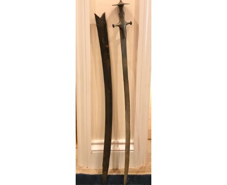 19th CENTURY TULWAR AND SCABBARD