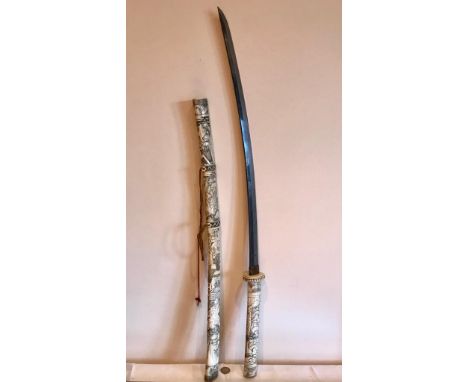 JAPANESE SECTION SCABBARD LONG SWORD, APPROXIMATELY 90cm LONG