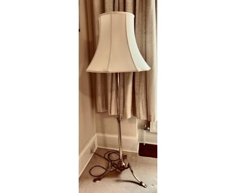 BRASS STANDARD LAMP AND SHADE