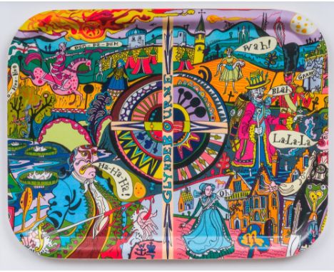 After GRAYSON PERRY (born 1960) British (AR)
Glyndebourne Opera Season Tray
Printed birchwood, boxed framed and glazed.  48.5