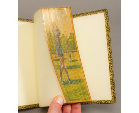 Pollock, Robert.  The Course of Time: A Poem.1869, full green morocco; fore-edge painting of a golfer, morocco, AEG.
