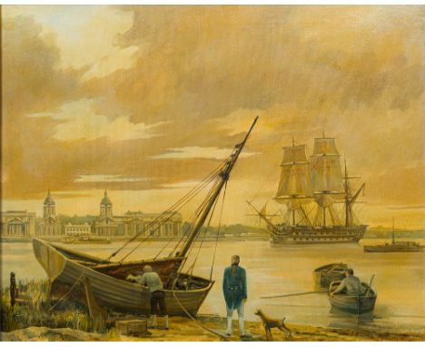 DAVID GRIFFIN (1952-2002) British (AR)Greenwich in Bygone DaysOil on canvas, signed and dated '79, framed.  75 x 60 cm.  COND