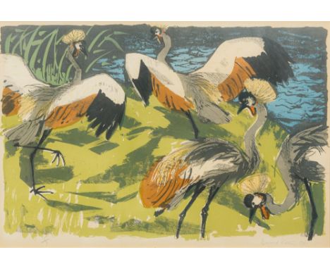 DAVID KOSTER (1926-2014) British (AR)Crested CranesLimited edition print, signed, dated and numbered 6/9 in pencil, framed an