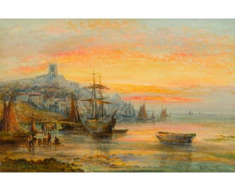 WILLIAM LANGLEY (1852-1922) BritishLow Tide off CromerOil on canvas, signed, framed.  59 x 39 cm. CONDITION REPORTS: Generall