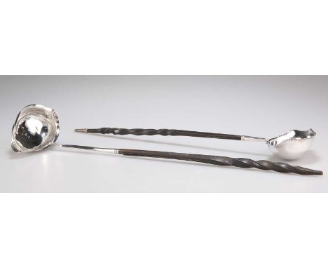 A GEORGE III SILVER TODDY LADLE, by Thomas Wallis II, London 1800/1801, the oval bowl with flared rim and single lip, with ba