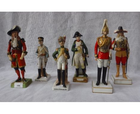 SIX FIGURES IN VARIED MILITARY DRESS including First Regiment Guards Officer, 1660 and others