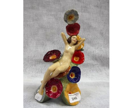A CARLTONWARE FIGURE 'The Carlton Girl Hollyhocks'