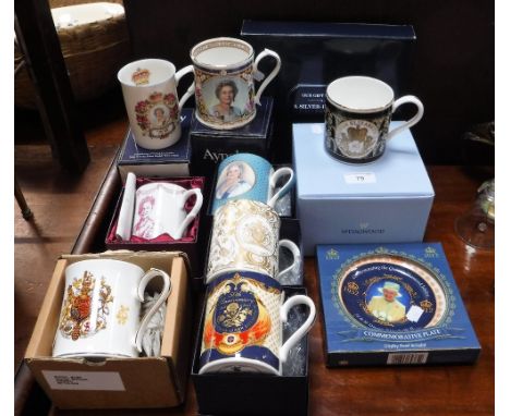 A COLLECTION OF ROYAL WORCESTER BOXED COMMEMORATIVE MUGS and similar boxed ceramics 