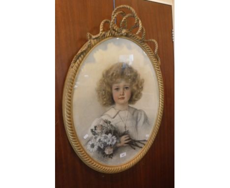 W ANDRESESI: Portrait of a little girl with blonde hair (Cecily Joan, daughter of Major John Bailey), signed and dated 1905, 