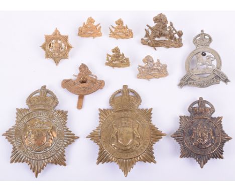 Two South African Police Helmet Plates, Kings crown ’Z’ type brass star and a ’S’ type brass star  both have wear and missing