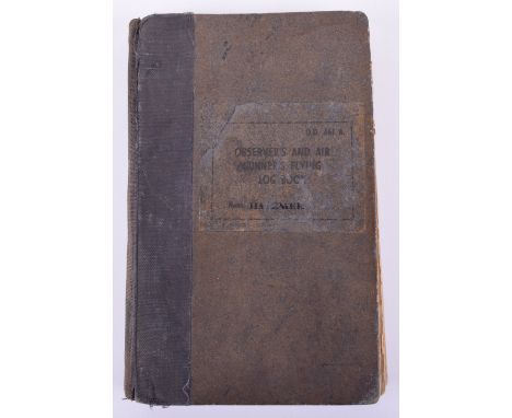 Royal Air Force Observer’s and Air Gunner’s Flying Log Book to 1389635 LAC C Hasemer, from Aug 1942 to 1953. Flew on nearly 3