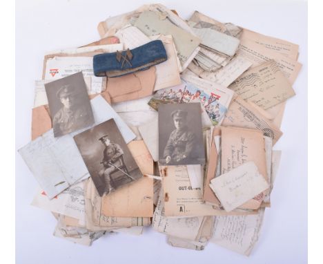 WW1 Paperwork & Ephemera of 20717 Private William Edwin Isaac Middlesex Regiment, consisting of handwritten letters to him fr