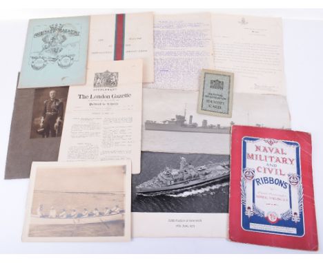 Interesting Collection of Items Relating to Captain John George Lewis Hewitt Royal Navy, Including Interesting Unpublished Ac