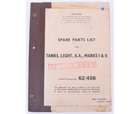 Spare Parts List for Tanks, Light A.A. Mk I & II 1st Edition September 1943 SKETCHES & DIAGRAMS This AA variant was fitted wi