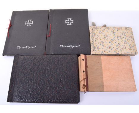 5x WW2 German Third Reich Period Photograph Albums, the first album begins with images taken whilst serving with the Labour S