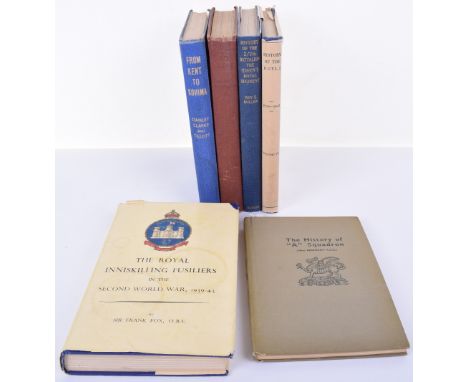 6x Regimental Histories of WW2 Interest, consisting of The History of the Kings Own Yorkshire Light Infantry 1939-1948 by Ell
