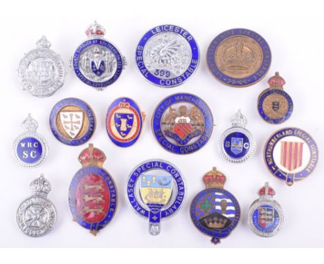 Fifteen  Special Constabulary Badges, including, KC County Borough of Southend on sea chrome/enamel, KC Dorset special consta