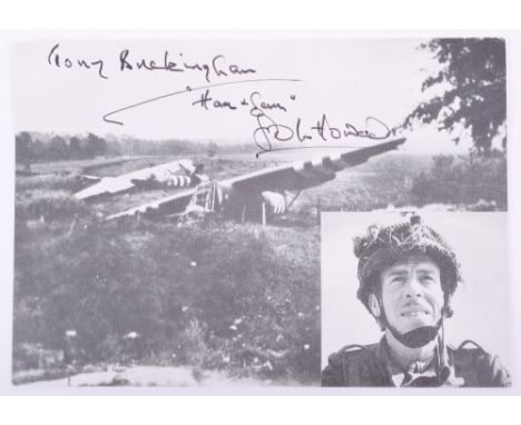 Selection of Signatures of Senior Military People, consisting of Café Gondrée postcard of crashed gliders at Arnhem with inse